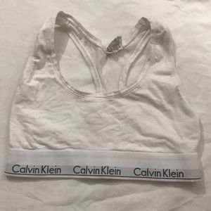 Calvin Klein Sports Bra White Size Small